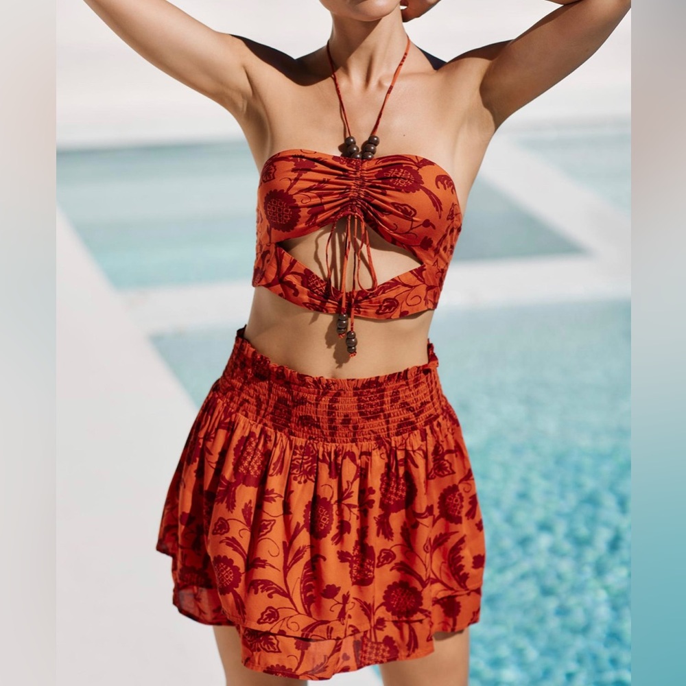 by Anthropologie Beaded Skirt Two Piece Set Small NWT